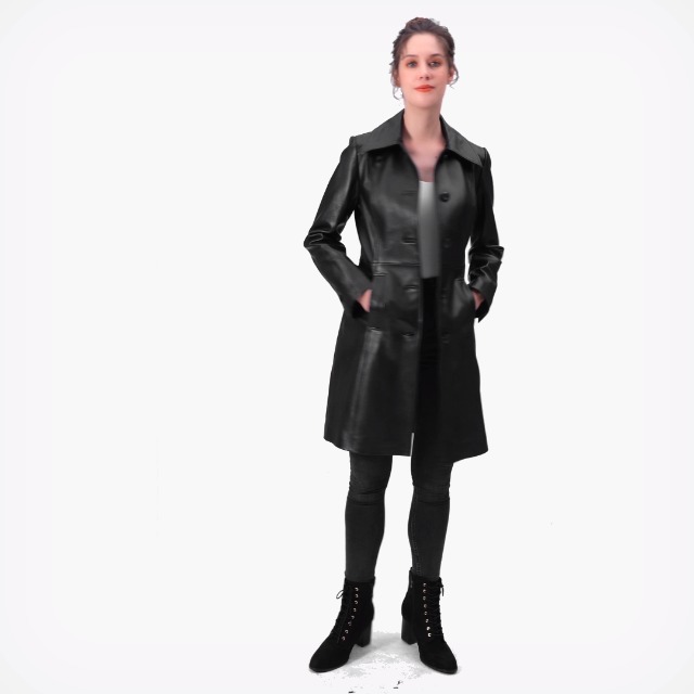 BGSD Women Maisy Lambskin Leather Long Walking Coat (Also